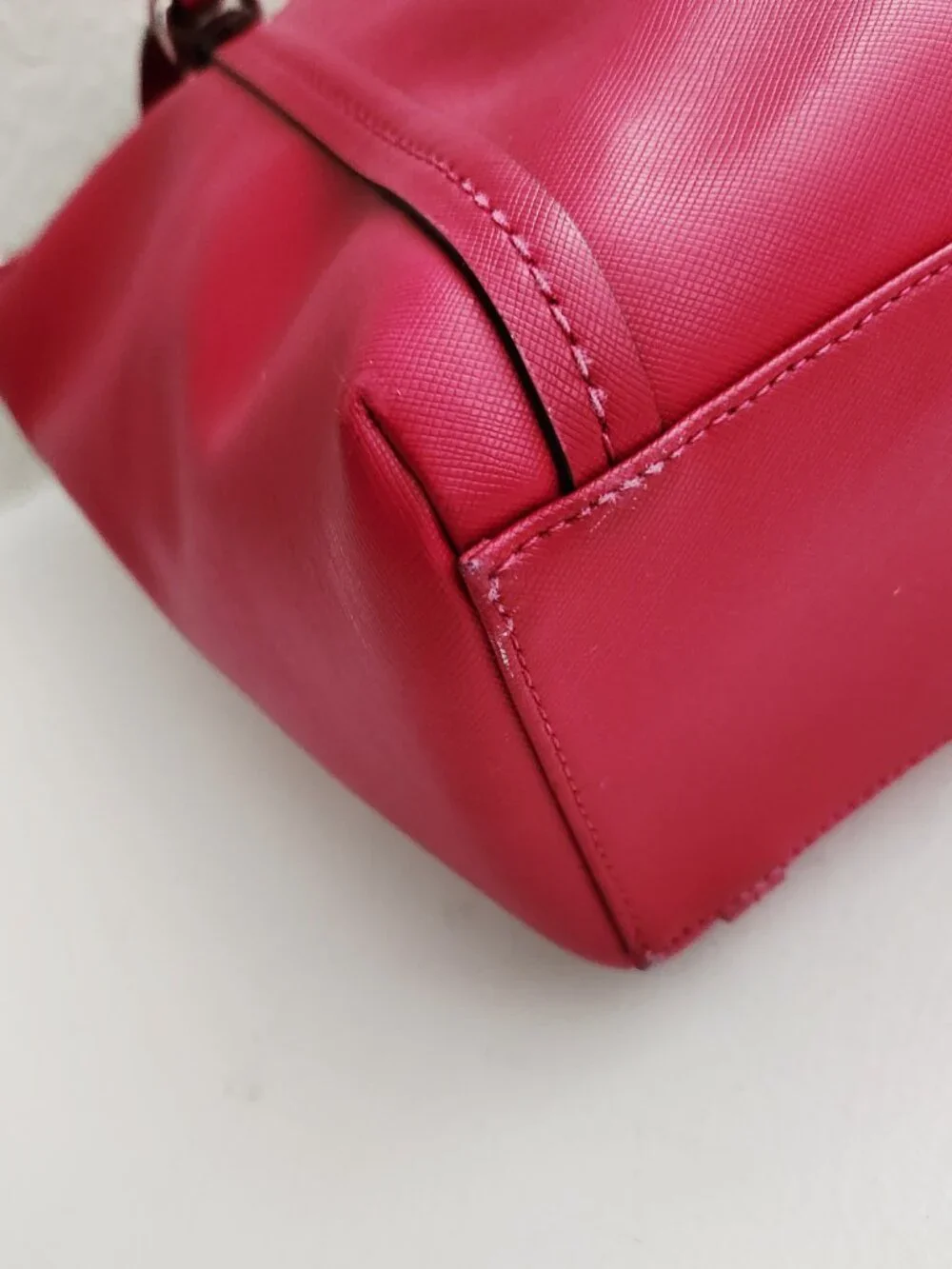 Coach Jordan Fushia Saffiano Leather Shoulder Bag Purse